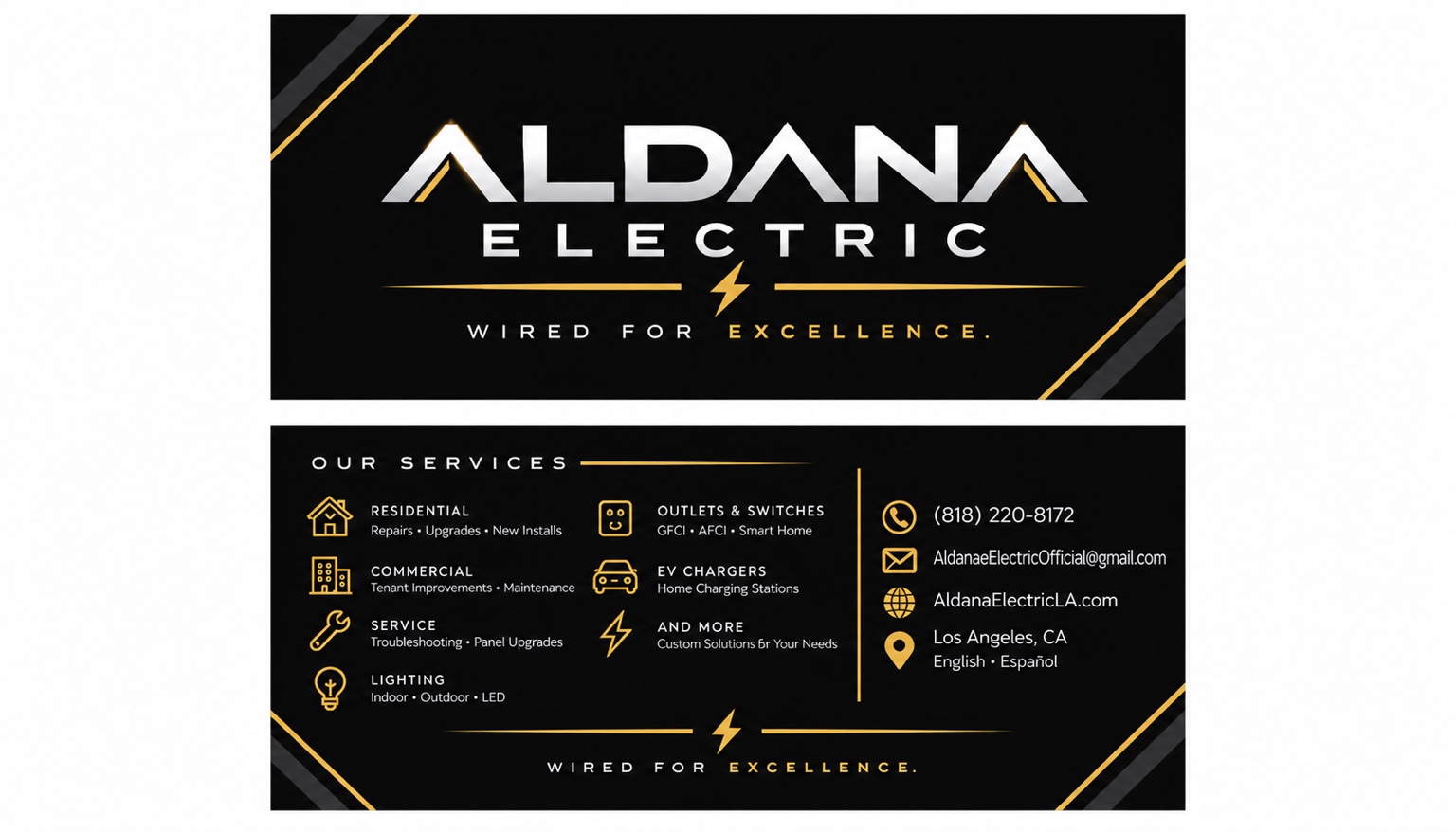 Aldana Electric · Wired for excellence